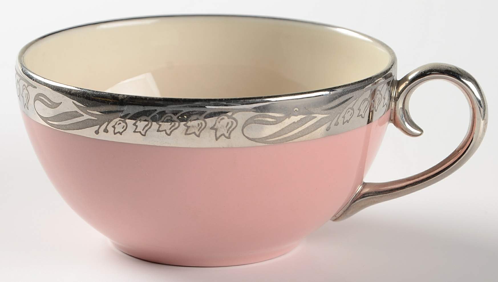 Bridal Wreath Rose Flat Cup & Saucer Set by Flintridge-1