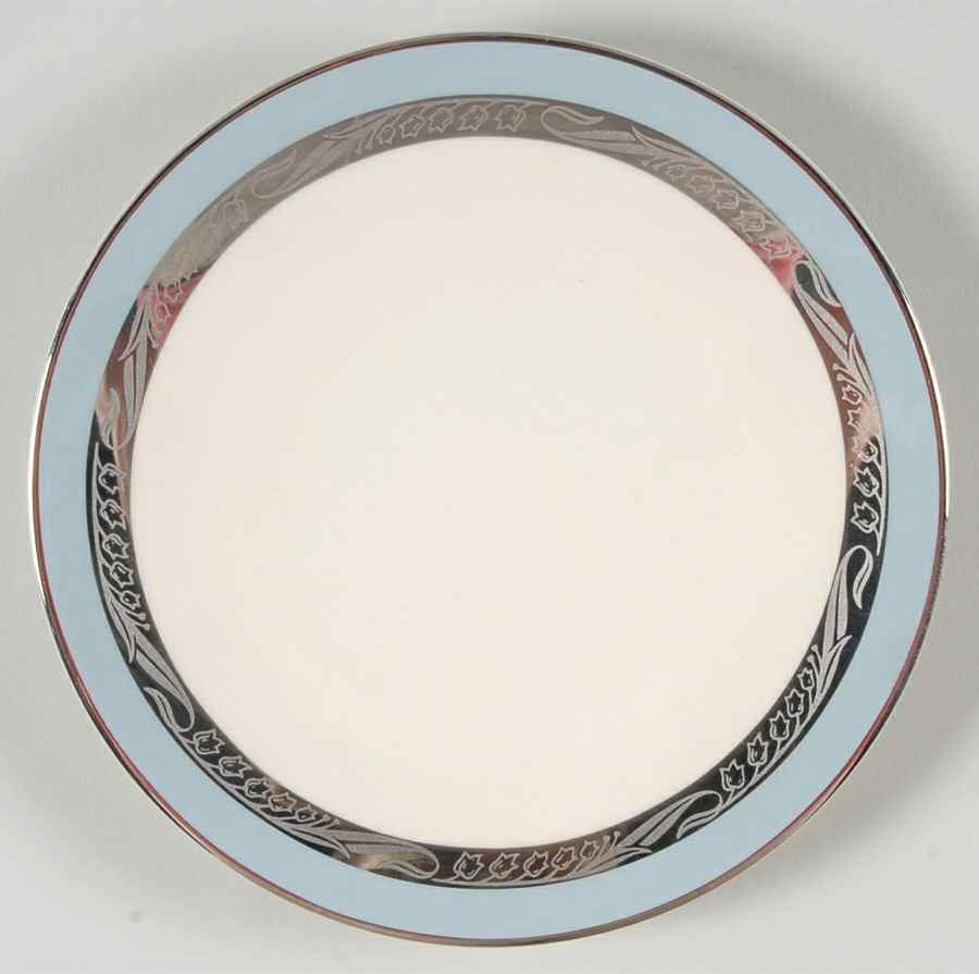 Bridal Wreath Strata Blue (Rim) Coupe Bread & Butter Plate by Flintridge-1