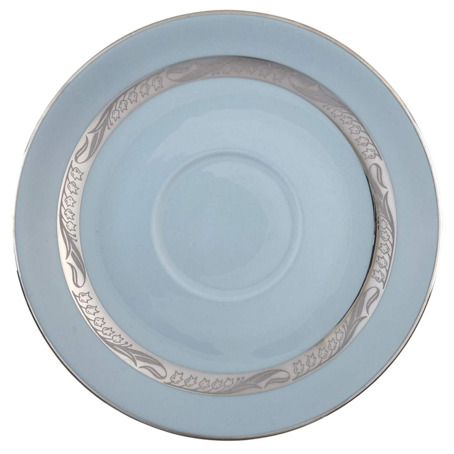 Bridal Wreath Strata Blue (Rim) Saucer by Flintridge-1