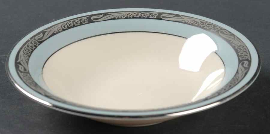 Bridal Wreath Strata Blue (Rim) Rim Fruit/Dessert (Sauce) Bowl by Flintridge-1