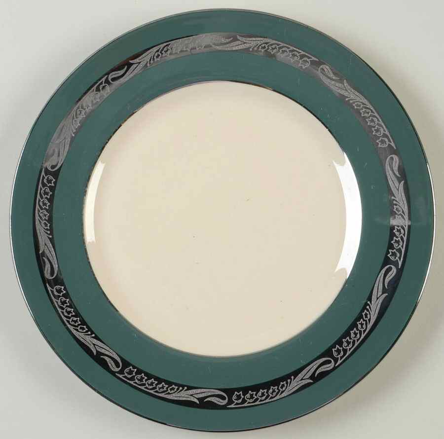 Bridal Wreath Teal Green Salad Plate by Flintridge-1