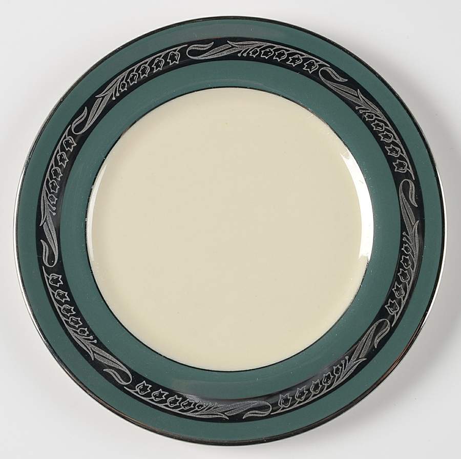 Bridal Wreath Teal Green Bread & Butter Plate by Flintridge-1