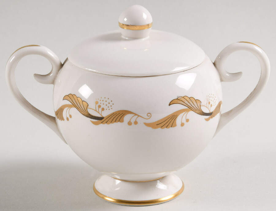 Cantata Gold Sugar Bowl & Lid by Flintridge-1