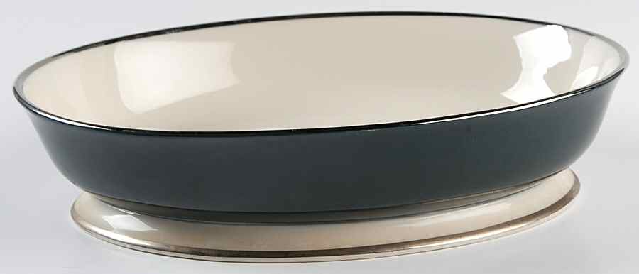 California Black 9" Oval Vegetable Bowl by Flintridge-1