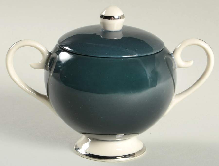 California Black Sugar Bowl & Lid by Flintridge-1