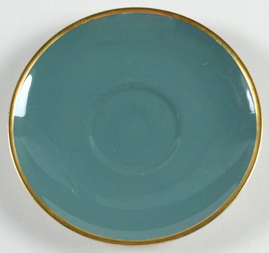 Sylvan-California Teal Green (Rim) Saucer for Footed Demitasse Cup by Flintridge-1