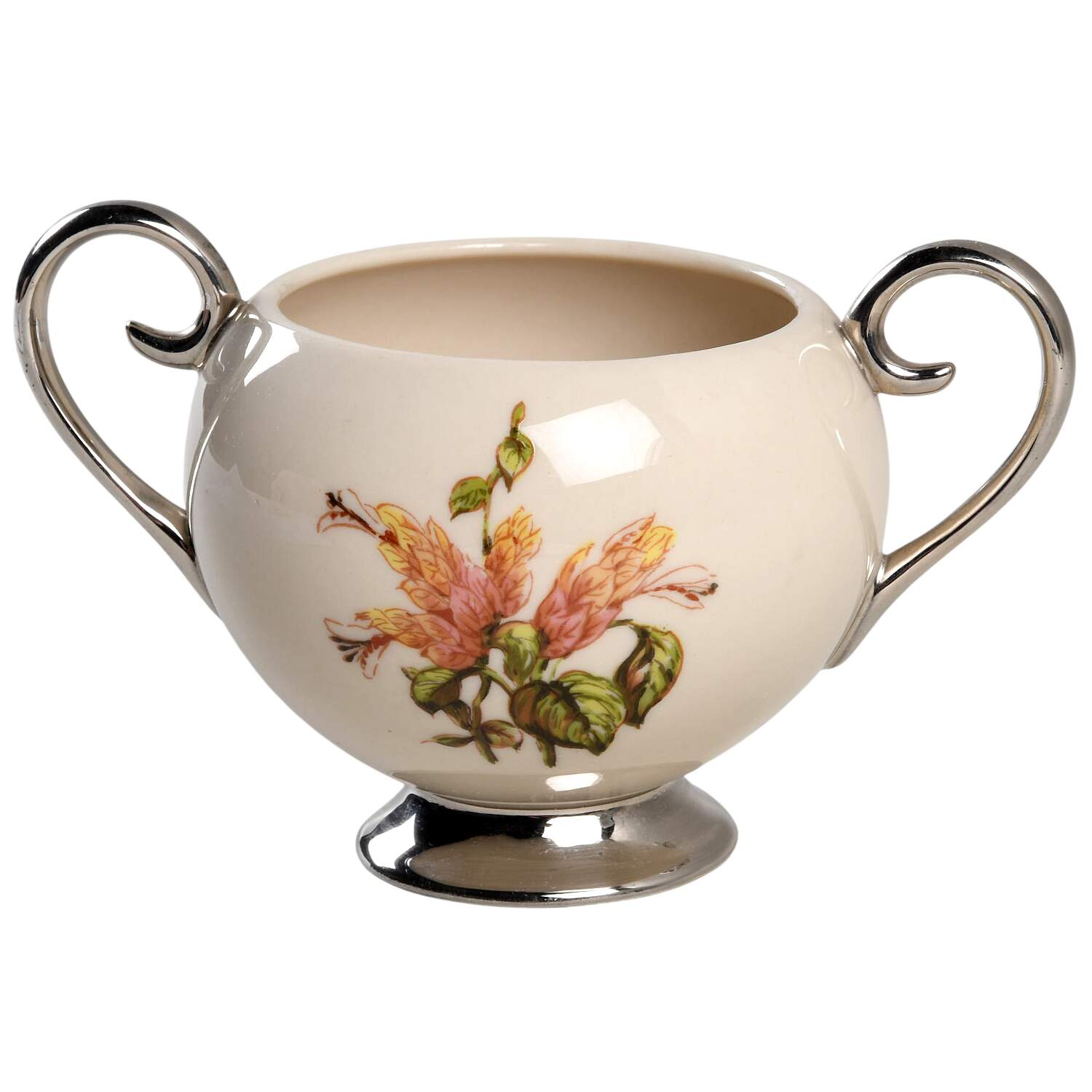Cambria No Color Band (Platinum Trim) Sugar Bowl No Lid by Flintridge-1