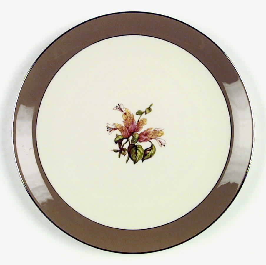 Cambria Cocoa (Platinum Trim) Coupe Dinner Plate by Flintridge-1