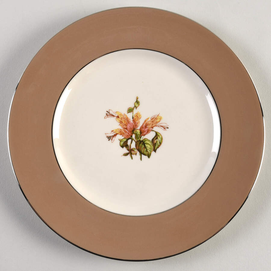 Cambria Cocoa (Gold Trim) Salad Plate by Flintridge-1