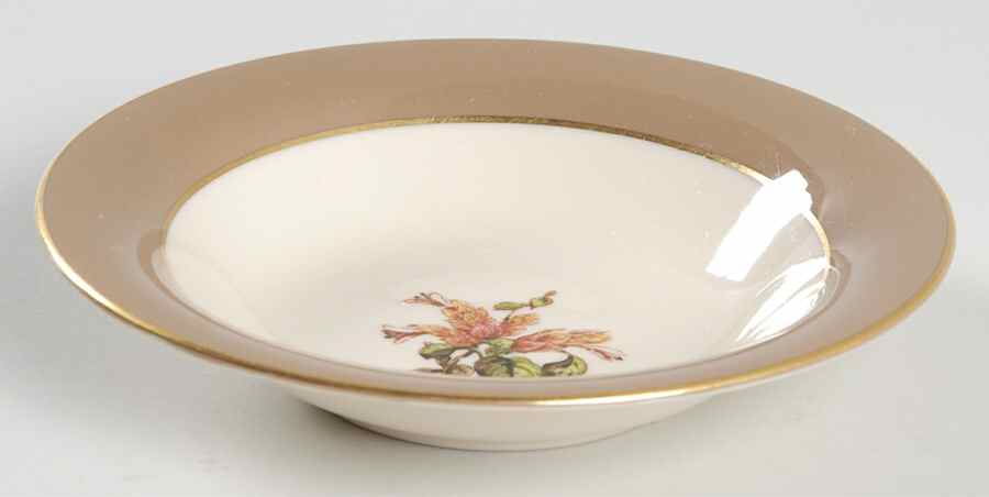 Cambria Cocoa (Gold Trim) Fruit/Dessert (Sauce) Bowl by Flintridge-1