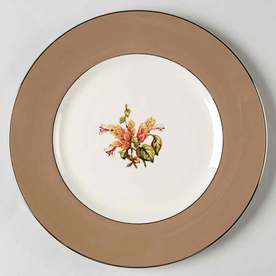 Cambria Cocoa (Platinum Trim) Salad Plate by Flintridge-1