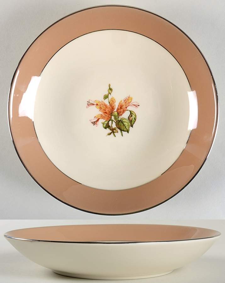 Cambria Cocoa (Platinum Trim) Coupe Soup Bowl by Flintridge-1