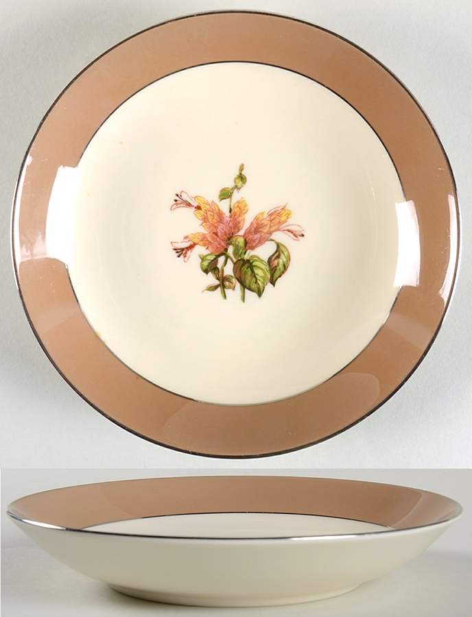 Cambria Cocoa (Platinum Trim) Coupe Cereal Bowl by Flintridge-1