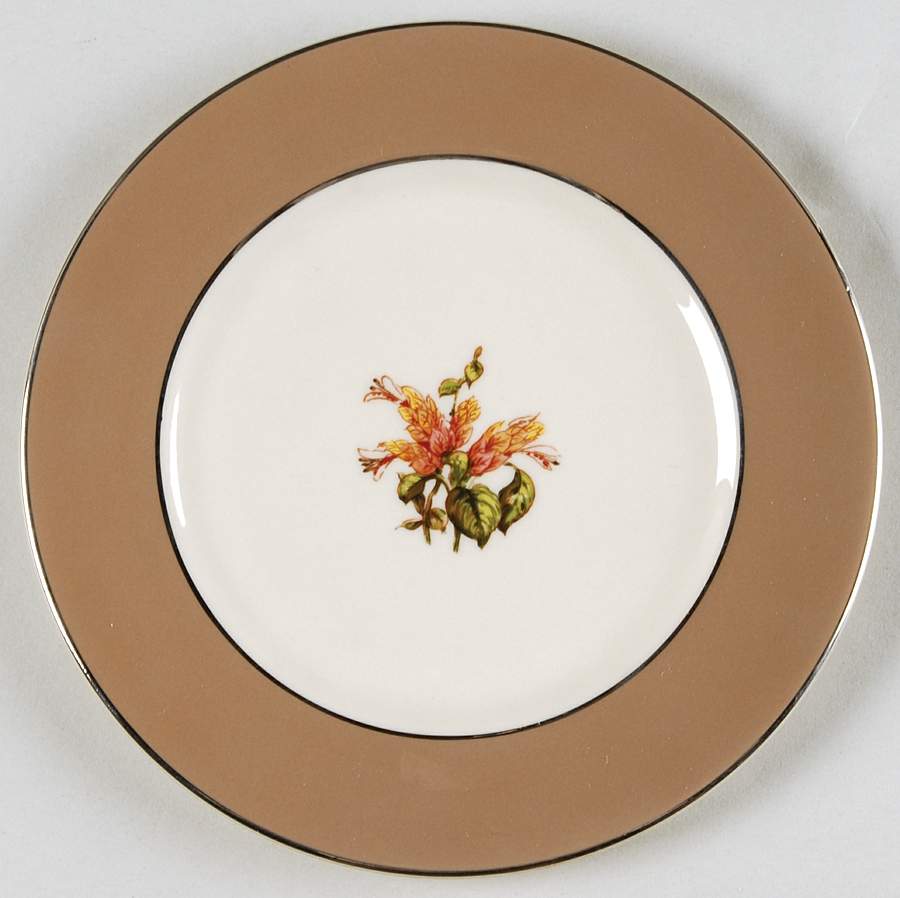 Cambria Cocoa (Platinum Trim) Bread & Butter Plate by Flintridge-1