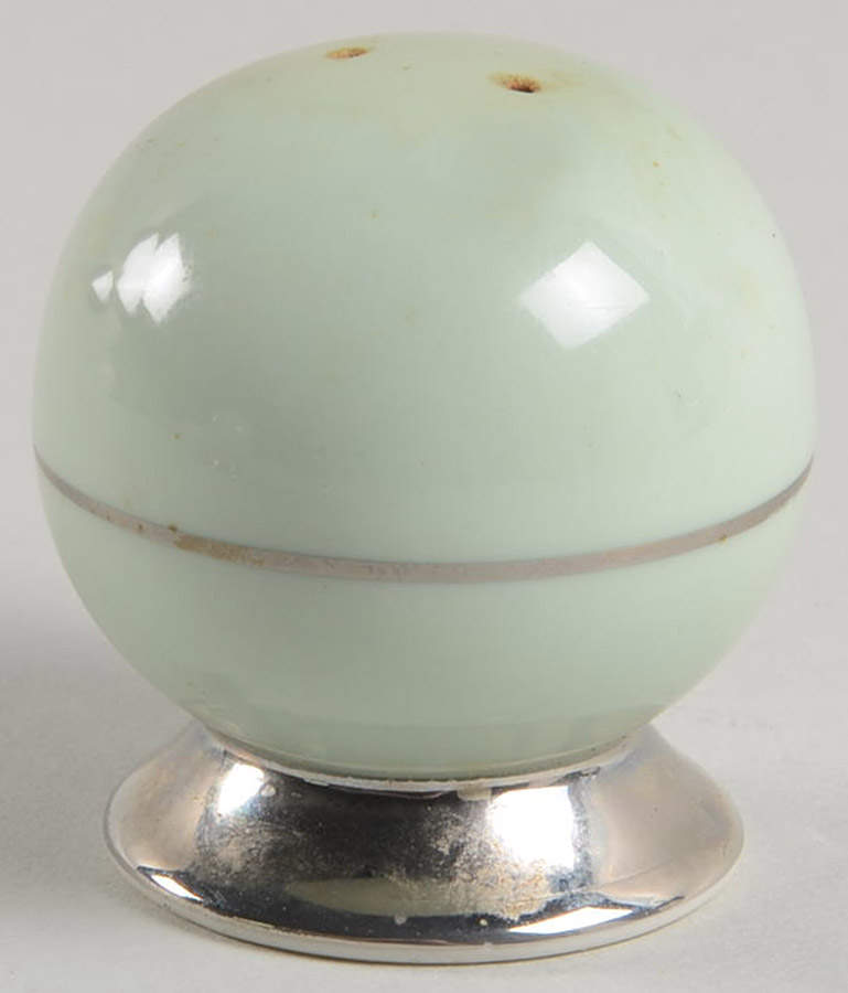 Cambria Light Green (Platinum Trim) Salt Shaker by Flintridge-1