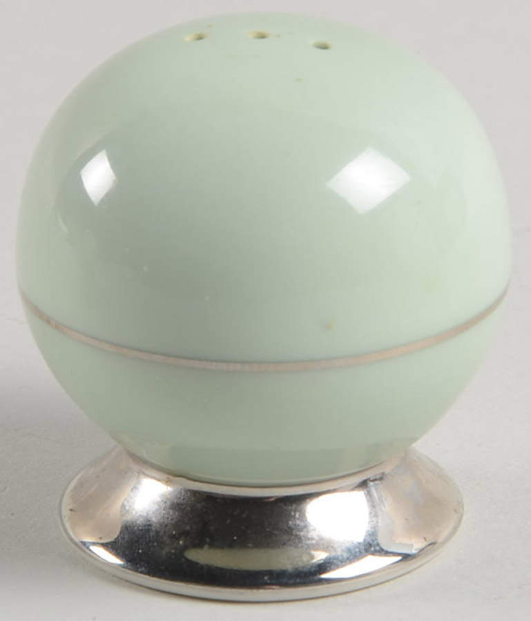 Cambria Light Green (Platinum Trim) Pepper Shaker by Flintridge-1
