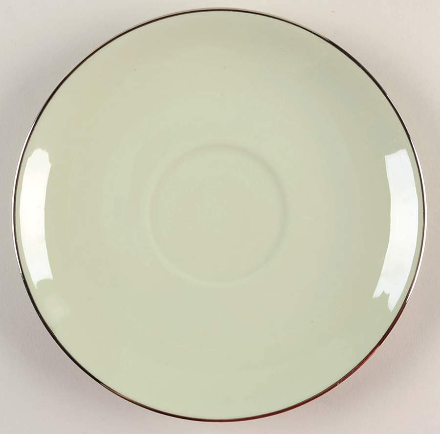 Cambria Light Green (Platinum Trim) Saucer by Flintridge-1
