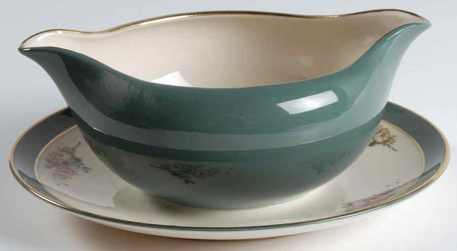 Carondale Gravy Boat with Attached Underplate by Flintridge-1