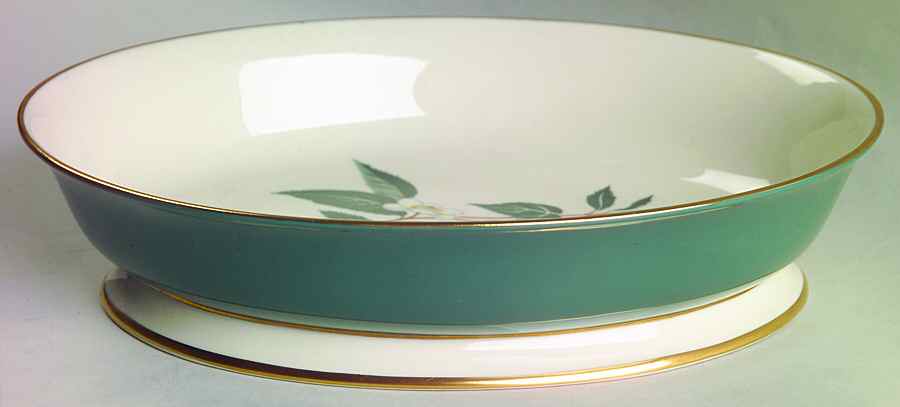 Ceylon Teal Green 9" Oval Vegetable Bowl by Flintridge-1