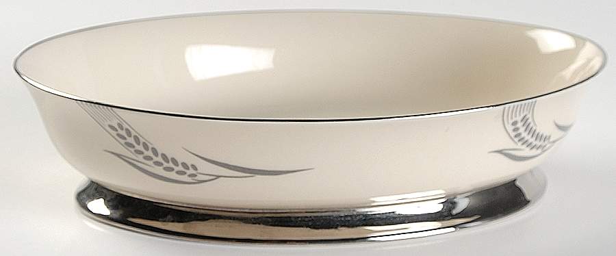 Chalice No Color Band (Platinum Trim) 9" Oval Vegetable Bowl by Flintridge-1