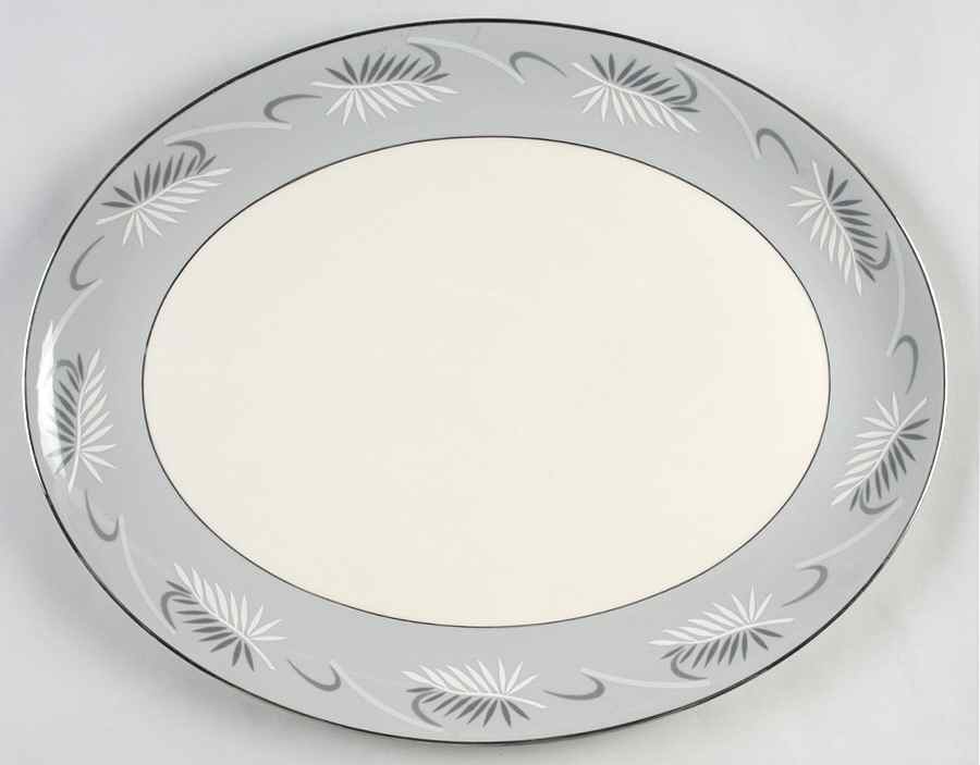 Continental Grey 15" Oval Serving Platter by Flintridge-1