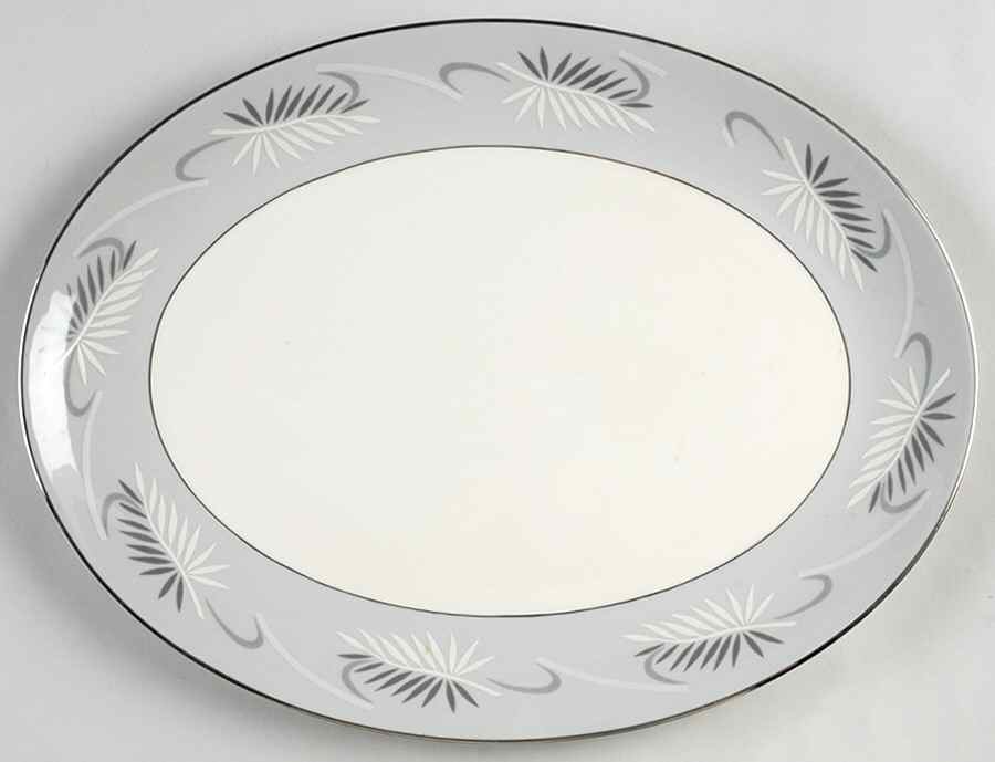 Continental Grey 14" Oval Serving Platter by Flintridge-1
