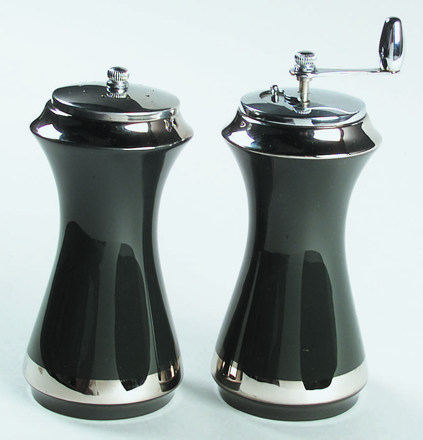 Contessa Black Salt Mill & Pepper Mill Set by Flintridge-1