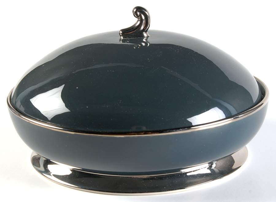 Contessa Black Round Covered Vegetable by Flintridge-1