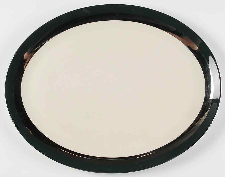 Contessa Black 16" Oval Serving Platter by Flintridge-1