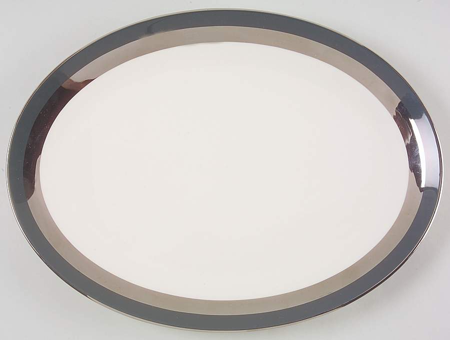 Contessa Black 14" Oval Serving Platter by Flintridge-1