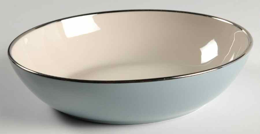 Contessa Gray (Platinum Trim, Coupe) 8" Round Vegetable Bowl by Flintridge-1