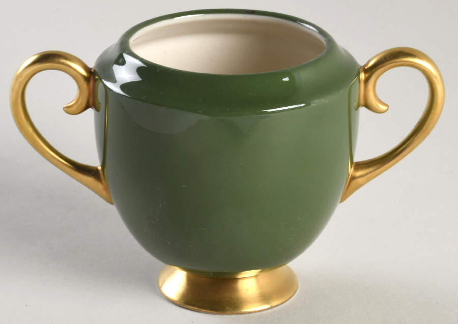 Contessa Spanish Green (Gold Trim, Coupe) Mini Sugar Bowl No Lid by Flintridge-1