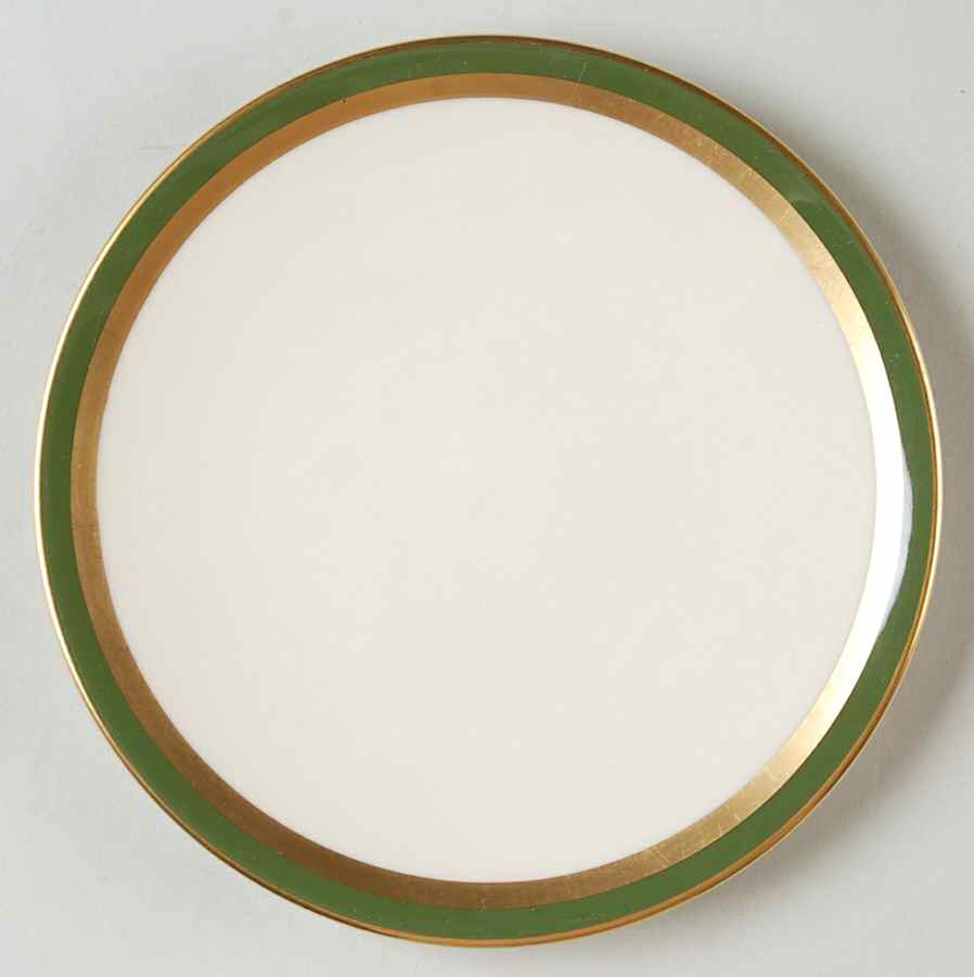 Contessa Spanish Green (Gold Trim, Coupe) Bread & Butter Plate by Flintridge-1