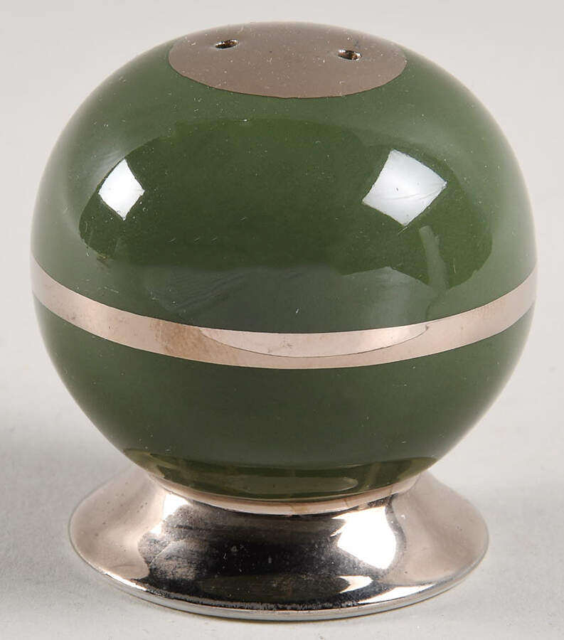 Contessa Spanish Green (Platinum Trim, Rim) Salt Shaker by Flintridge-1