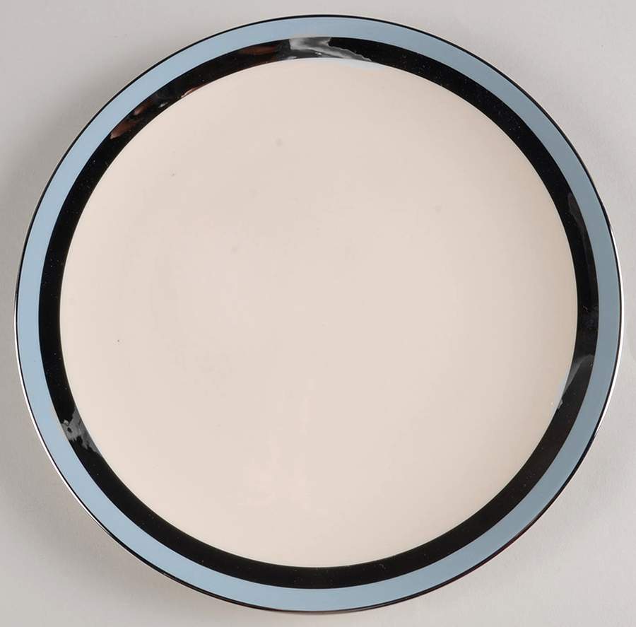 Contessa Strata Blue (Platinum Trim, Coupe) Dinner Plate by Flintridge-1