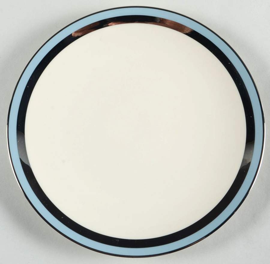 Contessa Strata Blue (Platinum Trim, Coupe) Salad Plate by Flintridge-1