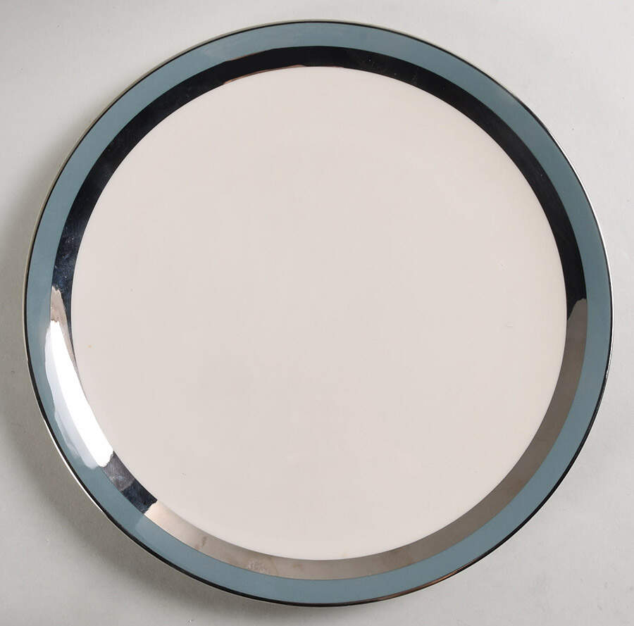 Contessa Teal Green (Platinum Trim, Coupe) Dinner Plate by Flintridge-1