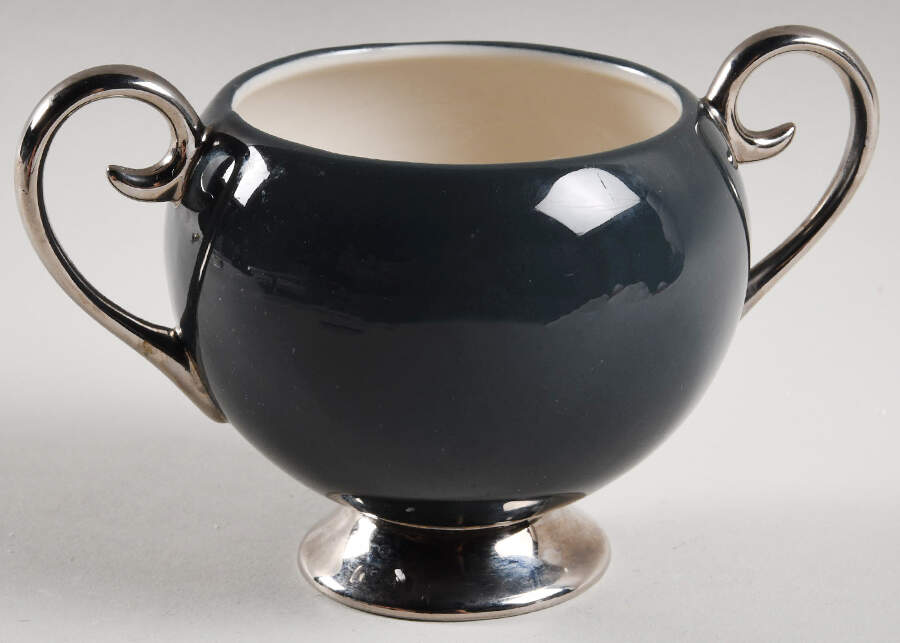Contessa Teal Green (Platinum Trim, Coupe) Sugar Bowl No Lid by Flintridge-1