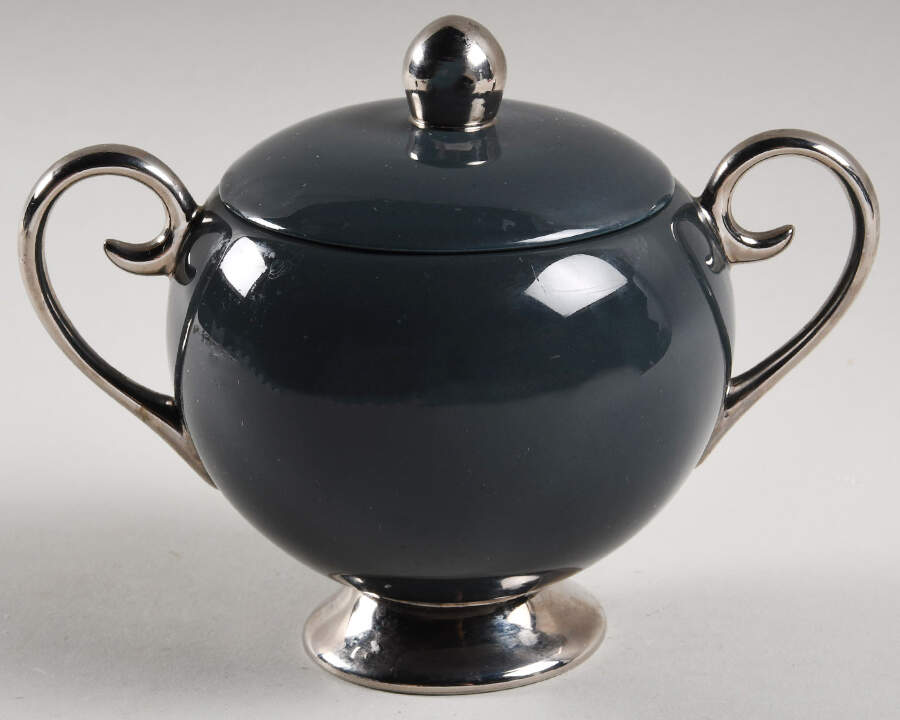 Contessa Teal Green (Platinum Trim, Coupe) Sugar Bowl & Lid by Flintridge-1