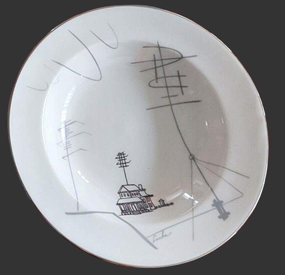 Conversation Rim Soup Bowl by Flintridge-1