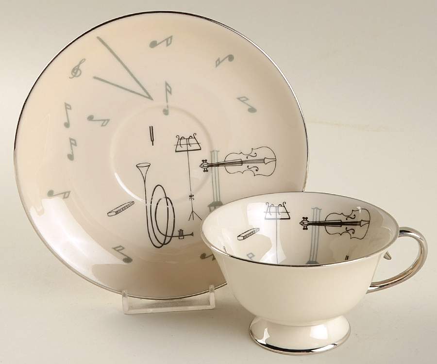 Conversation Footed Cup & Saucer Set by Flintridge-1