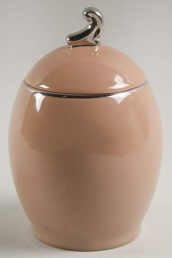 Cocoa Rose (Coupe, Platinum Trim) Sugar Bowl & Lid by Flintridge-1