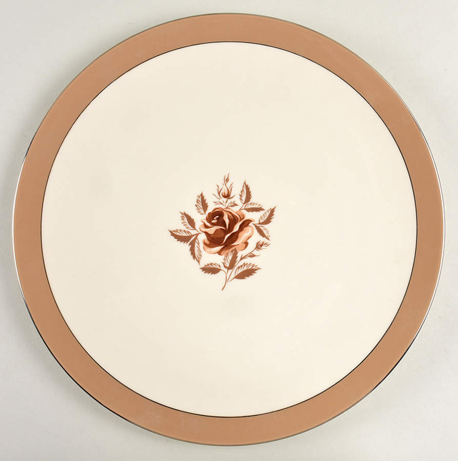 Cocoa Rose (Coupe, Platinum Trim) Service Plate (Charger) by Flintridge-1