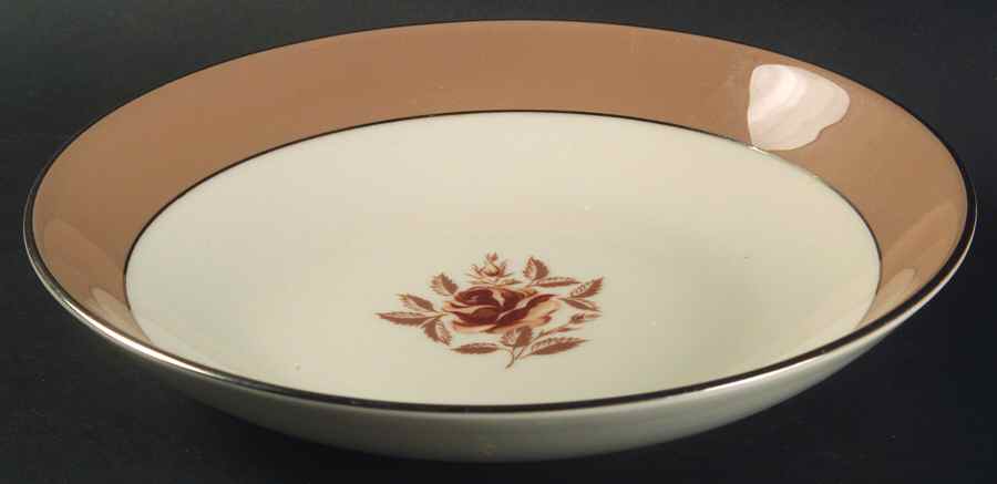 Cocoa Rose (Coupe, Platinum Trim) Coupe Soup Bowl by Flintridge-1