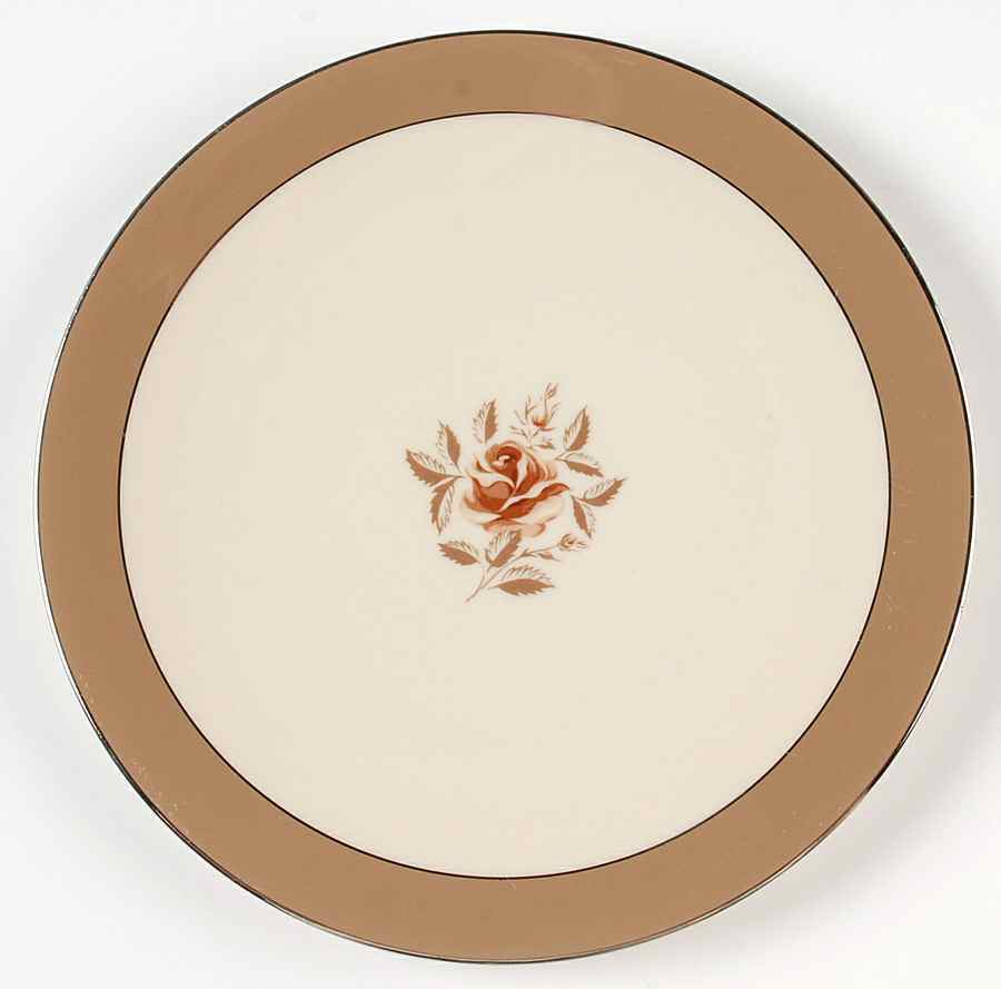 Cocoa Rose (Coupe, Platinum Trim) Salad Plate by Flintridge-1