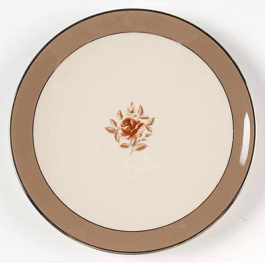 Cocoa Rose (Coupe, Platinum Trim) Bread & Butter Plate by Flintridge-1
