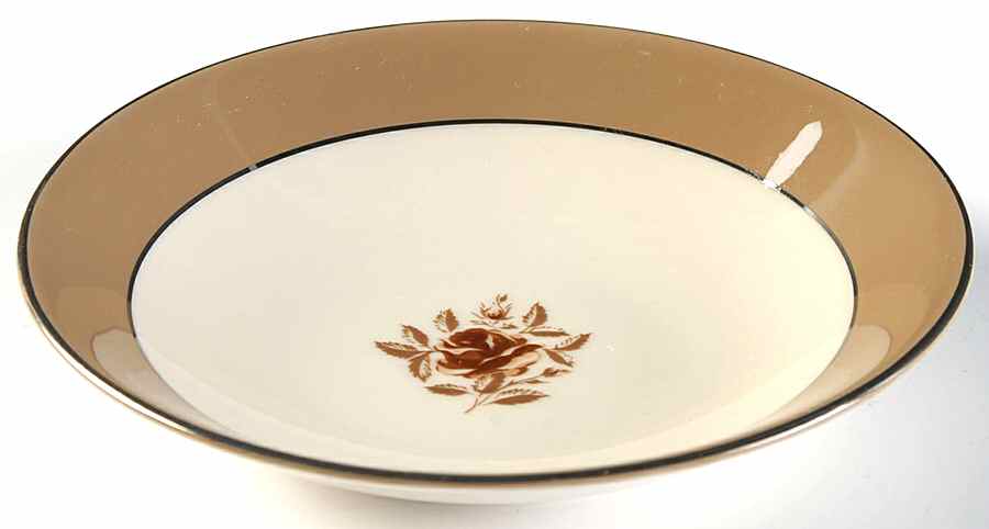 Cocoa Rose (Coupe, Platinum Trim) Fruit/Dessert (Sauce) Bowl by Flintridge-1