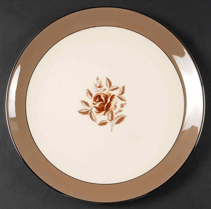 Cocoa Rose (Coupe, Platinum Trim) Dinner Plate by Flintridge-1