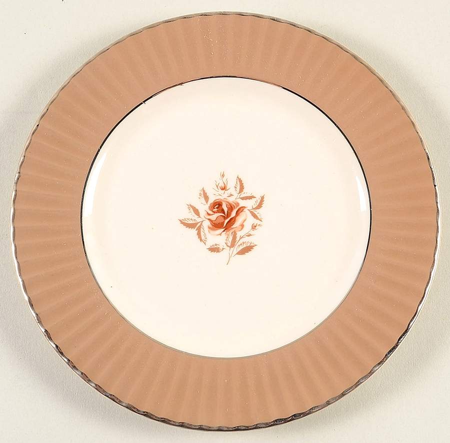 Cocoa Rose Flutes Bread & Butter Plate by Flintridge-1