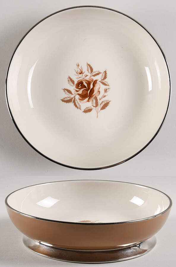 Cocoa Rose (Rim) 8" Round Vegetable Bowl by Flintridge-1